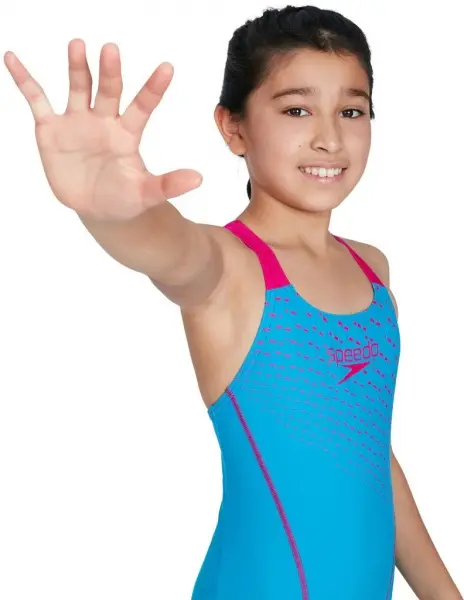 Купальник Speedo MEDLEY LOGO MDLT JF BLUE/PINK 8-13458H221 голубой — фото 3
