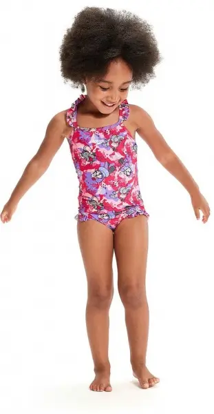 Купальник Speedo LTS DIGI FRILL TRSP IF PINK/PURPLE 8-00314614807 разноцветный