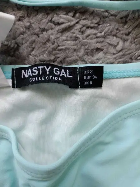 Перехресний блакитний купальник бікіні на ремінцях Nasty Gal — фото 3