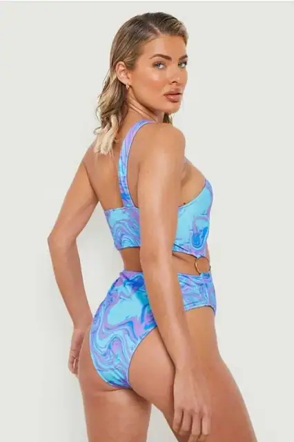 Злитий суцільний купальник з кільцями вирізами Boohoo O-ring Swimsuit — фото 3