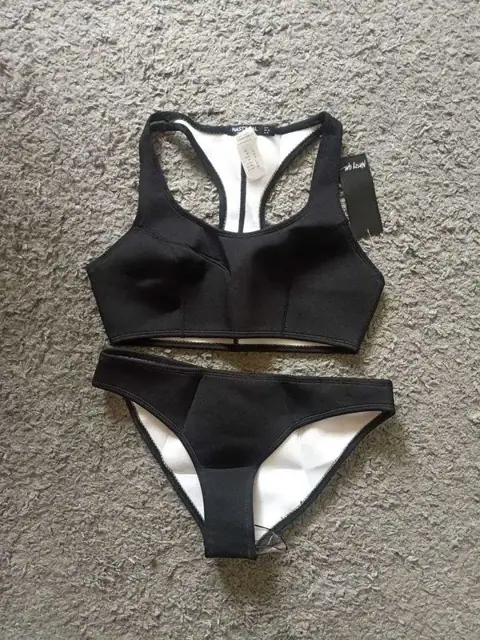 Чорний неопреновий купальник бікіні Nasty Gal