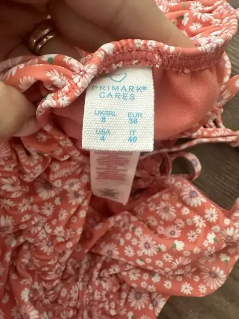 Купальник розовый персиковый цветок ромашки сдельный primark закрытый — фото 6