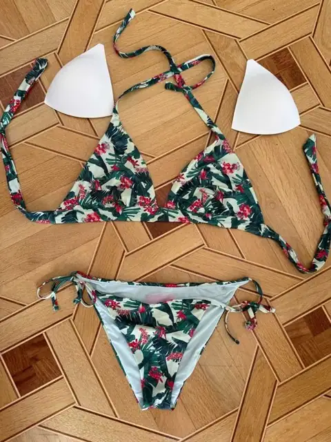 Купальник Victoria Secret XL квіти пуш-ап роздільний гаваї вікторія
