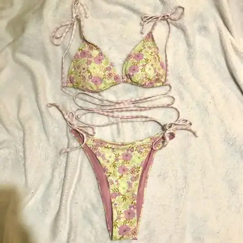 Купальник роздільний hunkemoller y2k coquette cute квітковий рожевий