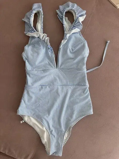 Купальник суцільний чорний , роздільний синій, у смужку  h&m — фото 7