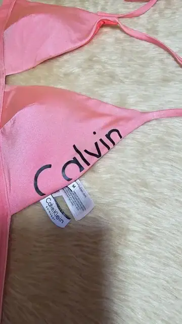 Купальник Calvin Klein, верх, рожево-малиновий